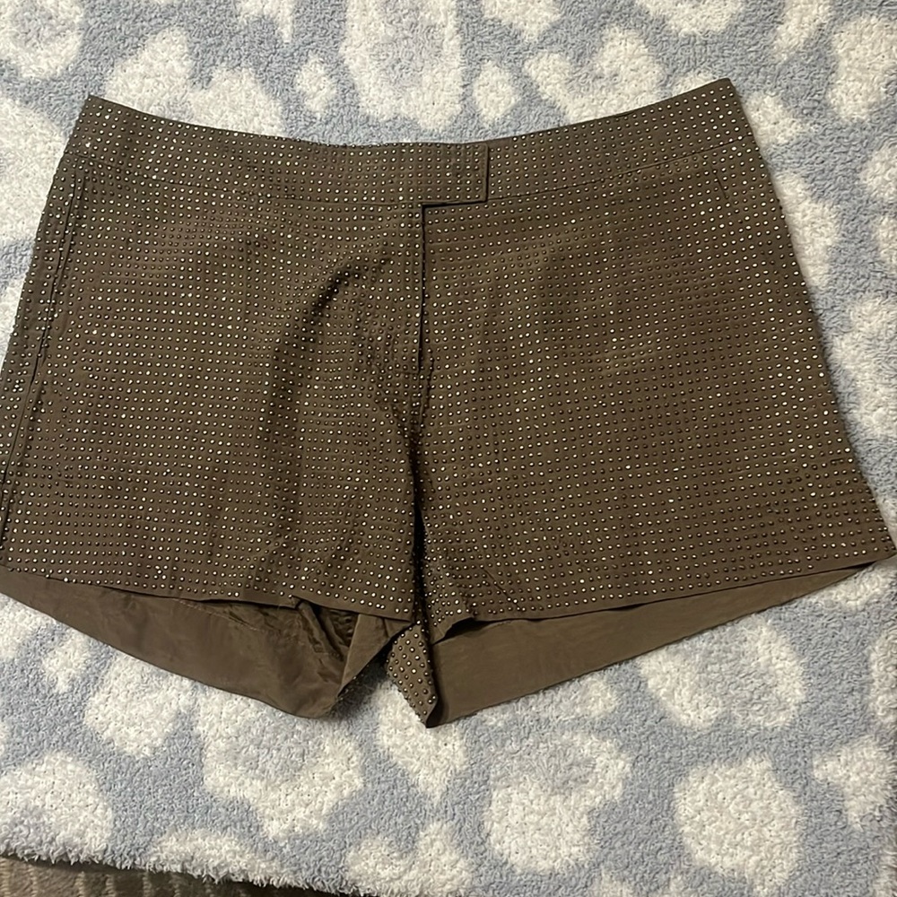 Umgee Mocha Sequin Trouser Shorts